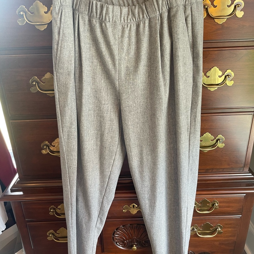 Eileen Fisher Gray Dress Pants with Elastic Waist